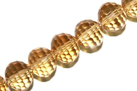 Citrine 10mm 96 Facets round Glass Beads x 72 Pces