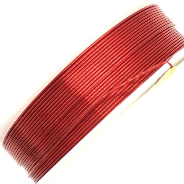 Colour coated copper wire for jewellery and crafts - colour red