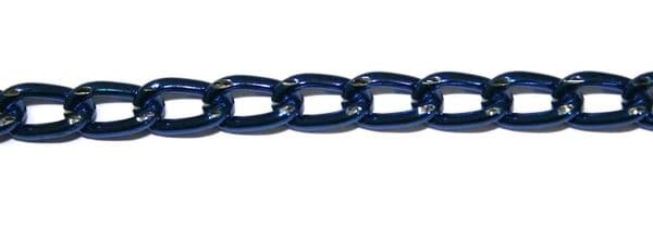 Dark blue finished diamond cut aluminium chain 6mm X 4MM DCC106