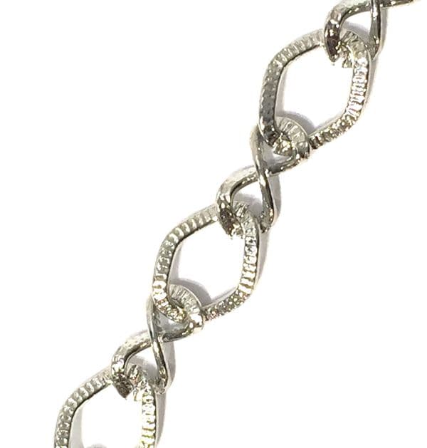 Figaro link rhodium plated chain -- 6523020