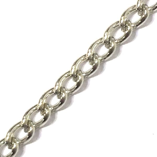 Fine rhodium plated curb chain 2.5mm - 6523038
