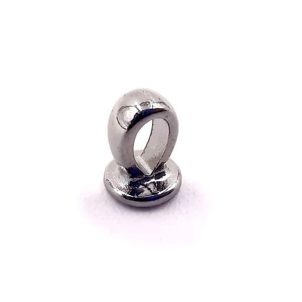 Glue on Rhodium Plated Bail 7.5mm  x 6mm x 5 pcs