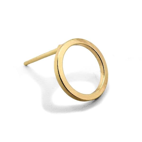 Gold Colour Hoop Stud Earring 10mm x 13mm x 10 pcs