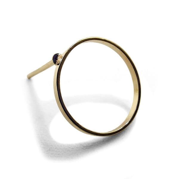 Gold Colour Hoop Stud Earring 12mm x 13mm  x 10 pcs