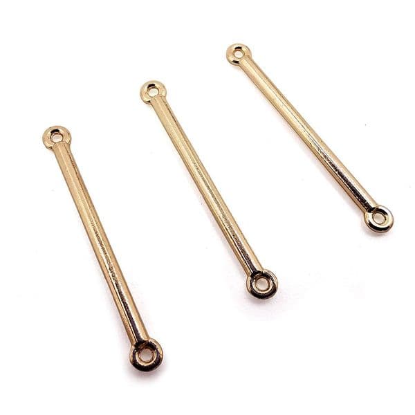 Gold Double Ended Connector Bar x 10 - 36mm