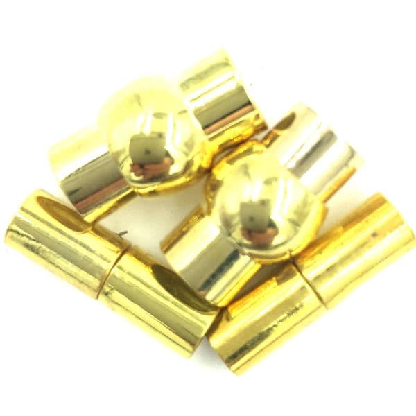 Gold Plated Magnetic Clasps - Barrel Shaped