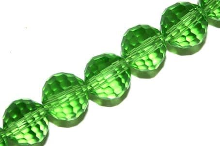 Grass Green 10mm 96 Facets Glass Beads x 72 Pces