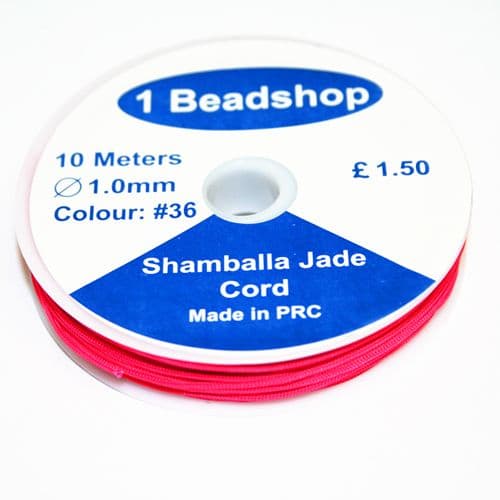 Hot Pink 36: : 10 Metres x 1.0mm Jade  Cord JSC-10-1.0-36 / S.B
