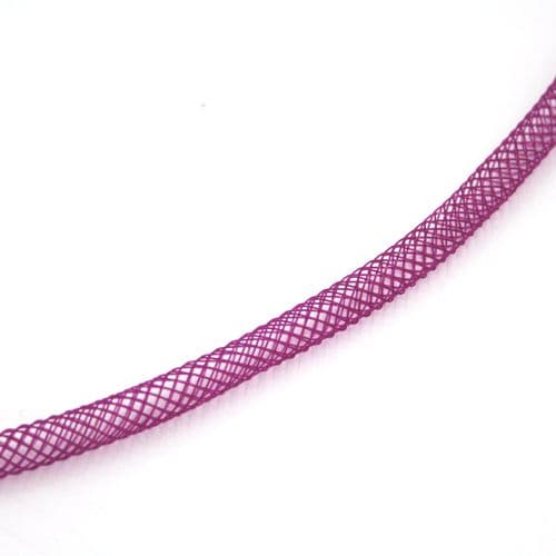 Hot pink coloured nylon mesh tubing -- 4mm-09