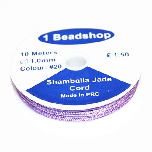 Lilac 20: 10 Metres x 1.0mm Jade  Cord JSC-10-1.0-20 / S.B