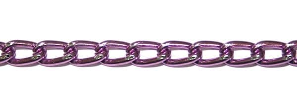 Lilac finished diamond cut aluminium chain  6mm X 4MM DCC102