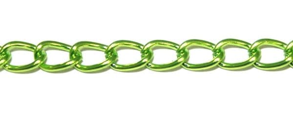 Lime green finished curb chain 6mm X 4MM CC115