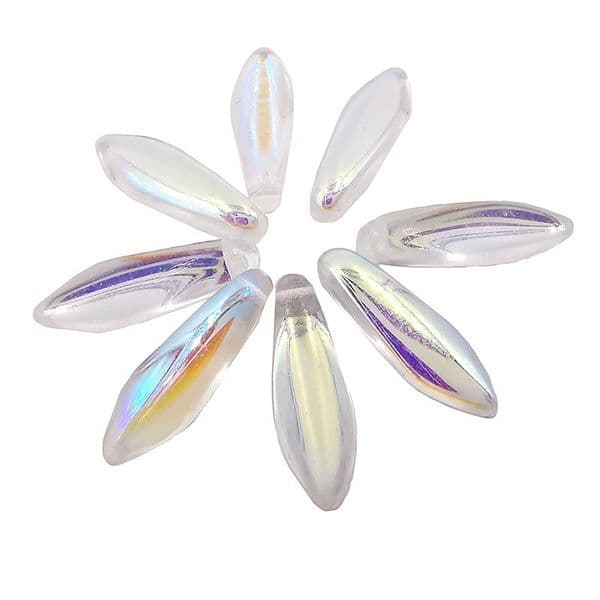 Miyuki Glass Daggers 5x16mm Crystal AB