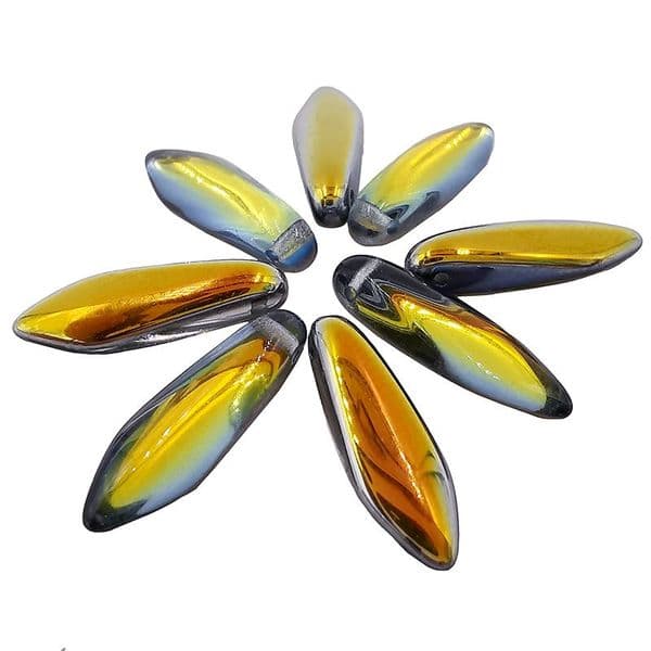 Miyuki Glass Daggers 5x16mm Crystal Marea