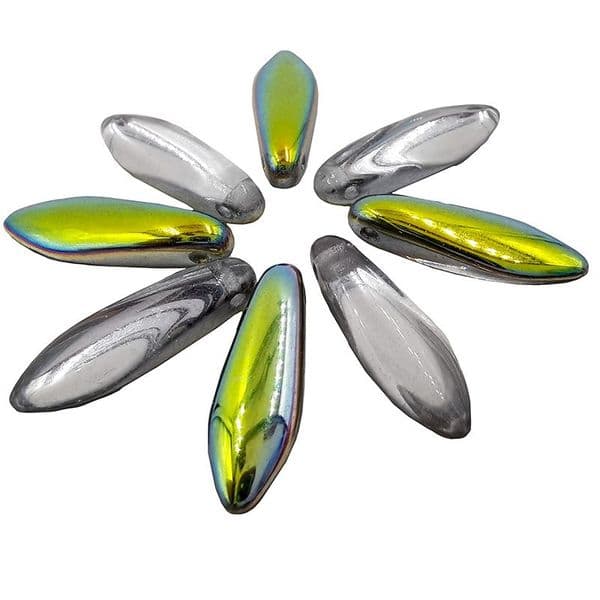 Miyuki Glass Daggers 5x16mm Crystal Vitrail