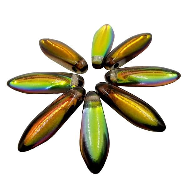 Miyuki Glass Daggers 5x16mm Magic Green