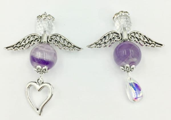 NATURAL CRYSTAL ANGELS KIT -  AMETHYST - 10 pieces
