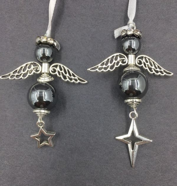 NATURAL CRYSTAL ANGELS KIT- HEMATITE- 10 pieces