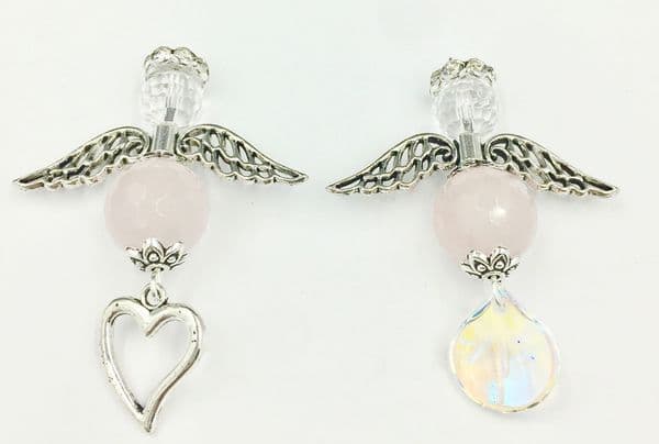 NATURAL CRYSTAL ANGELS KIT- ROSE QUARTZ- 10 pieces RQA101