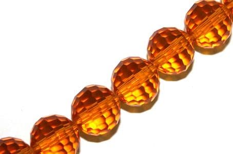 Orange 10mm 96 Facets Glass Beads x 72 Pces