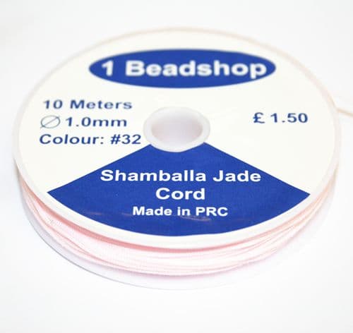 Pink 32: 10 Metres x 1.0mm Jade  Cord JSC-10-1.0-59 / S.B