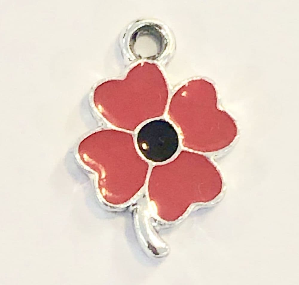 Poppy charms 20mm x 12mm