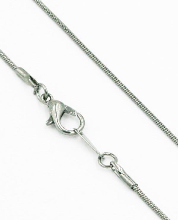Ready made snake chain 1mm - gun metal 18 inches