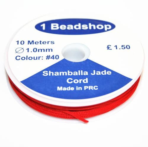 Red 40: 10 Metres x 1.0mm Jade Cord JSC-10-1.0-40 / S.B