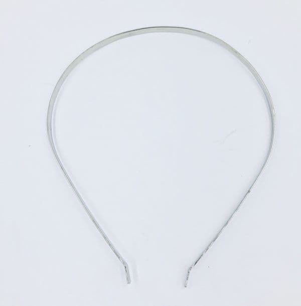 Rhodium plain head band frame 120mm x 5mm Rhodium finish