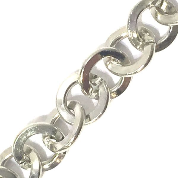 Rhodium plated circular- round link chain 6mm
