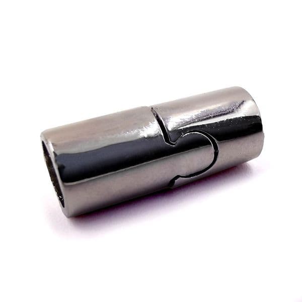 Rhodium Plated Clip-in Magnetic Barrel Clasp 21mm x 1 pcs