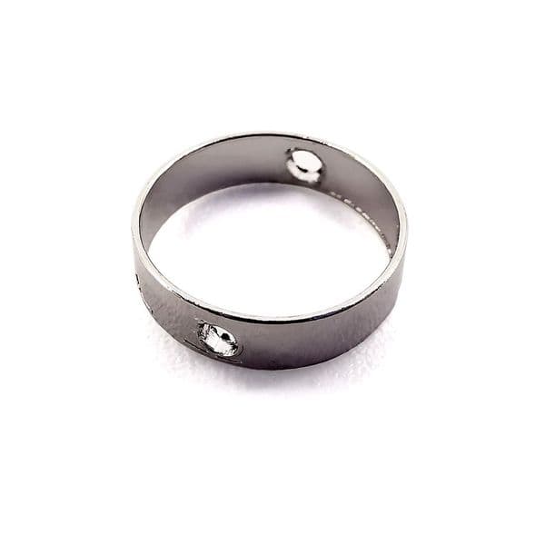 Rhodium Plated Connector Ring x 10