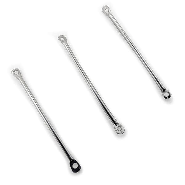 Rhodium Plated Double Ended Connector Bar x 10 2 sizes