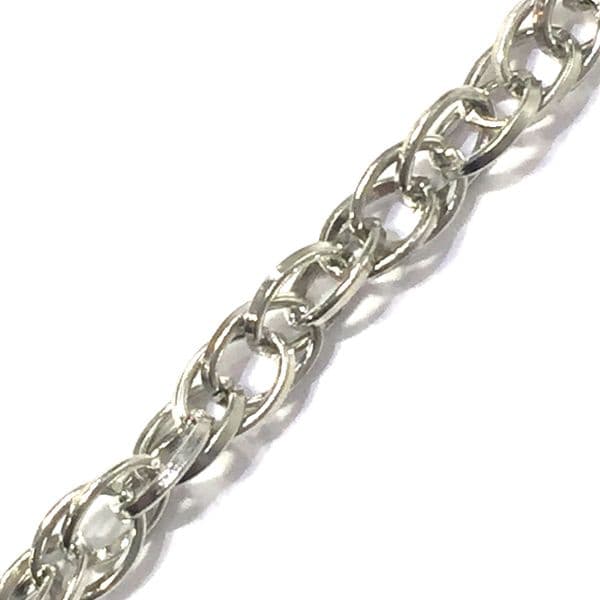 Rhodium plated multi link rope chain 4mm- 6523032
