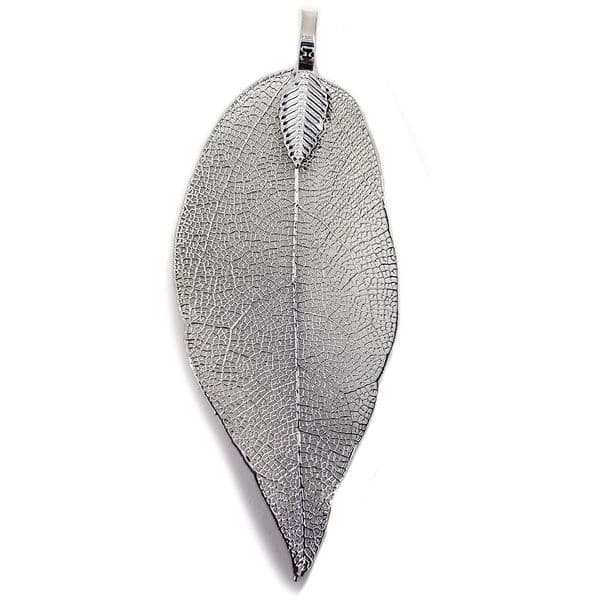 Rhodium Plated Small Classic Leaf (1)