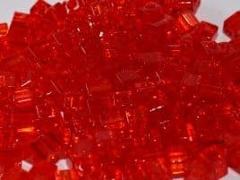 SB0140 SQUARE BEADS 4 MM LIGHT RED (15 grams)