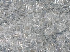 SB0160 SQUARE BEADS 4 MM CRYSTAL LUSTERED (15 grams)