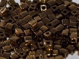 SB0457 SQUARE BEADS 4 MM METALLIC DK.BRONZE (15 grams)