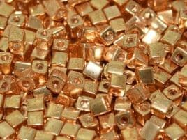 SB1052 SQUARE BEADS 3 MM GALVANIZED GOLD* (15 grams)