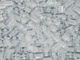 SB1104 SQUARE BEADS 4 MM WHITE LINED CRYSTAL (15 grams)