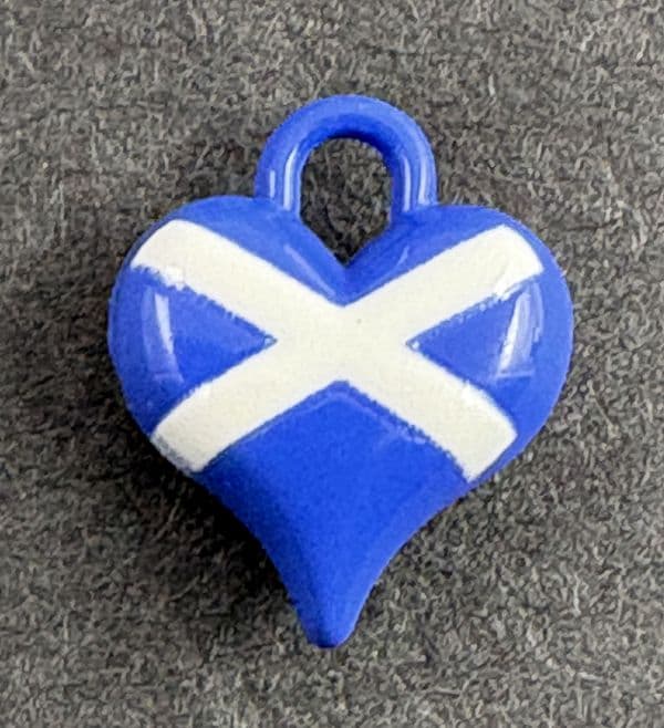 Scottish charm - 3D Double Sided Heart  Charm - 13mm (inc. ring)