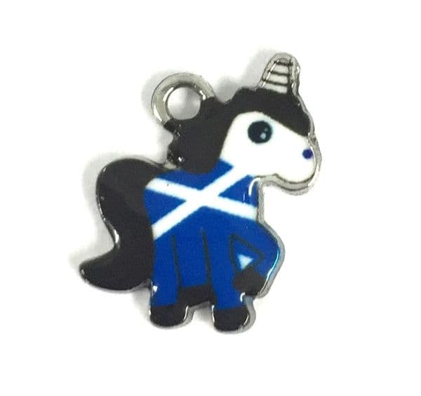Scottish charm - Blue and white Saltire flag - Unicorn