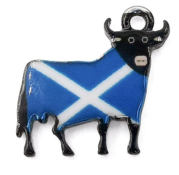 Scottish Charm, Blue and White Saltire Scottish Cow