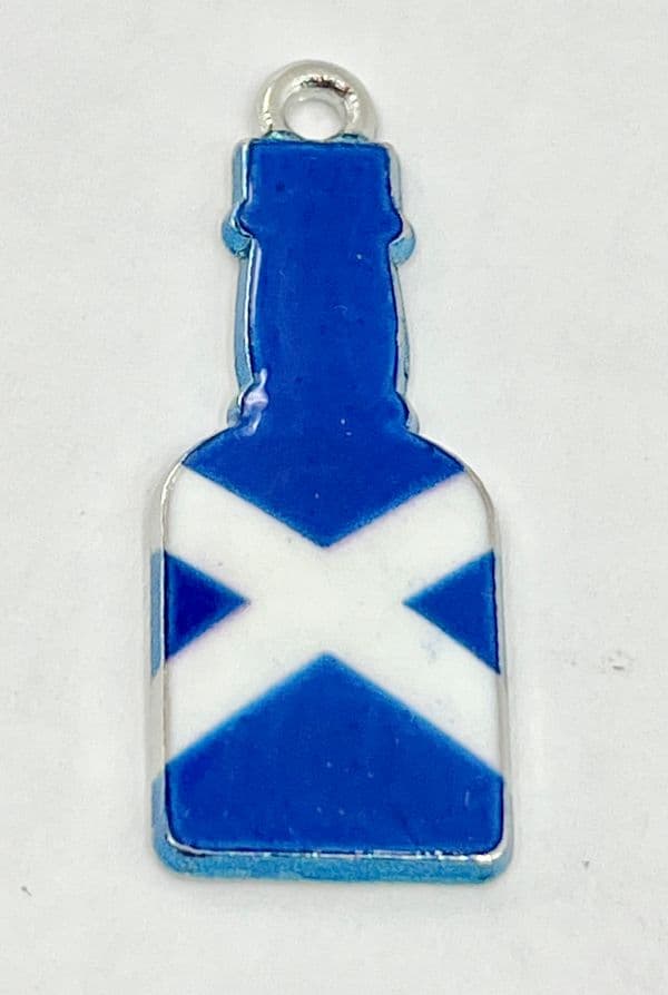 Scottish charm - Saltire flag blue white - Whisky bottle- 17mm x 21mm (1)