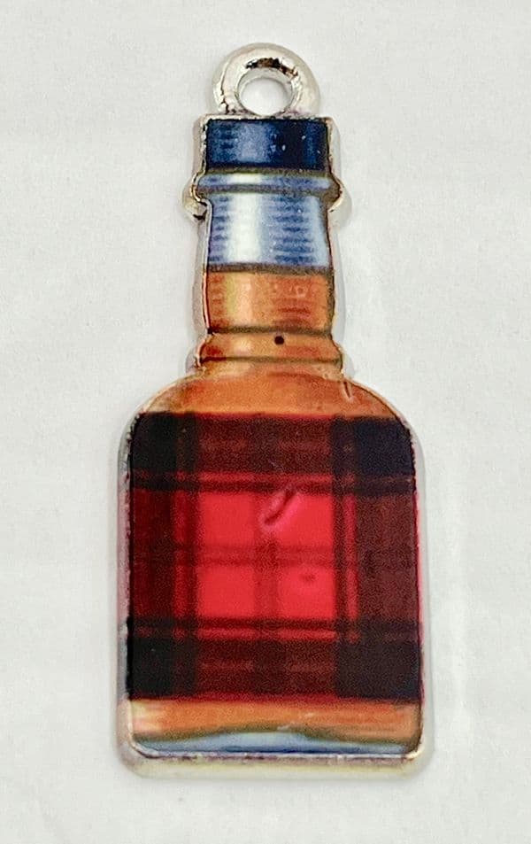 Scottish charm - Tartan back red - Whisky bottle- 17mm x 21mm