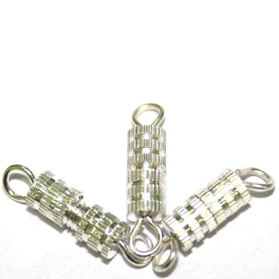 Screw barrel clasps - Silver Plated
