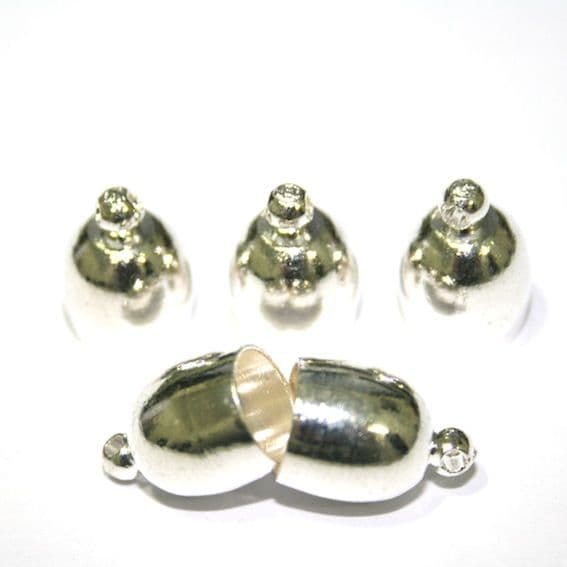 Silver plated bullet end cap -- Bell shape connector -