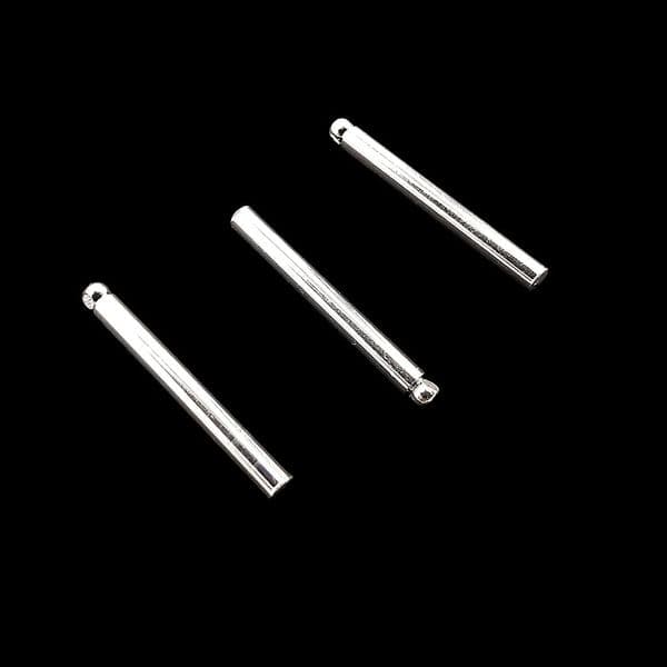 Silver Plated Connector Bar Round Plus One Hole (Various Sizes)