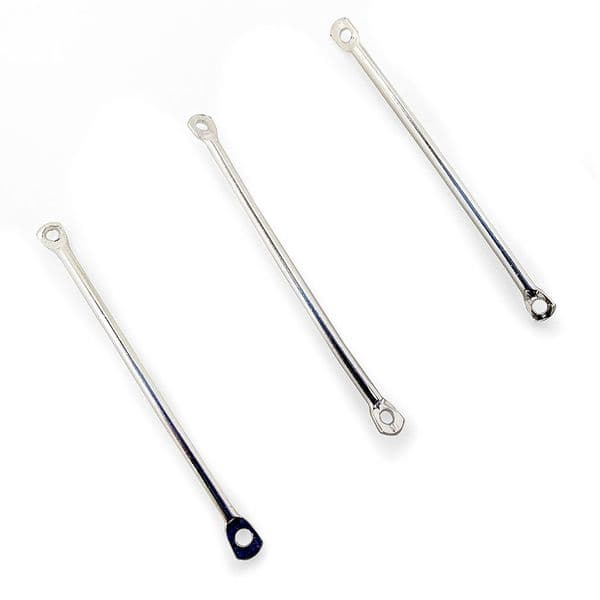 Silver Plated Double Ended Connector Bar x 10 - 2 sizes