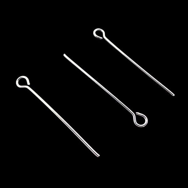 Silver Plated Eye Pins, 20mm x 150 pcs